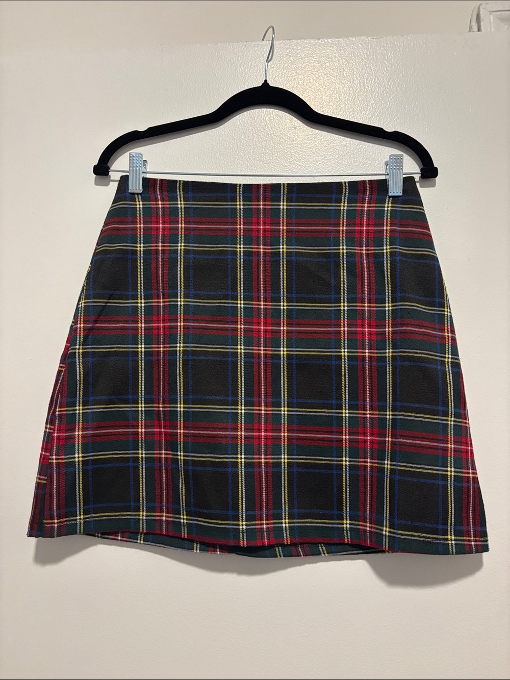 Source Unknown Plaid Mini Skirt - Black, Red, Blue, Yellow